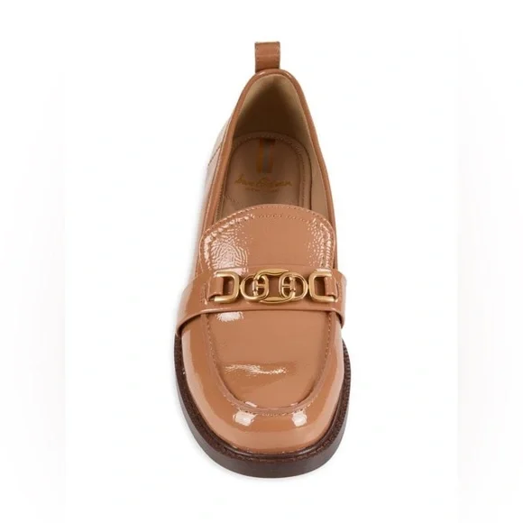 SAM EDELMAN Christy Patent Leather Loafers Camel Gold Size Women 8.5 M $150 MSRP - Picture 6 of 16